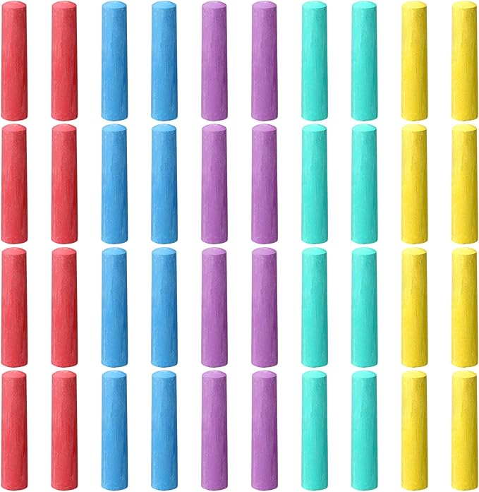 40 Pcs Sidewalk Chalks for Kids Non Toxic Jumbo Chalk for Party Gift Outdoor Art Classroom Play Painting (Multicolor)