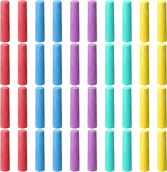 40 Pcs Sidewalk Chalks for Kids Non Toxic Jumbo Chalk for Party Gift Outdoor Art Classroom Play Painting (Multicolor)