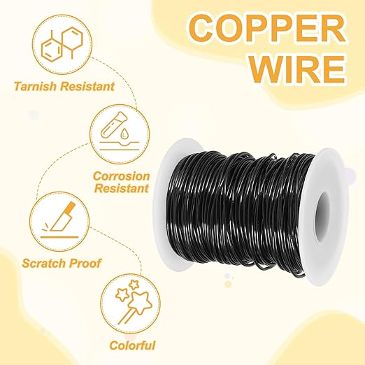 uxcell 16 Gauge / 1.5mm Anodized Aluminum Wire for Jewelry Craft Making, 102 Feet Bendable Flexible Wire for DIY Home Decor Gardening Sculpture, Black