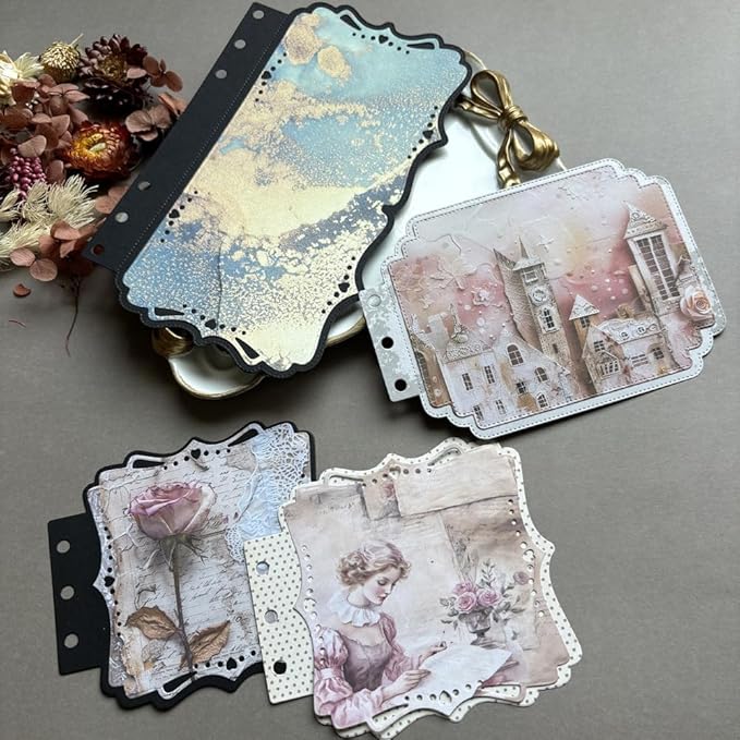 Square Lace Loose-Leaf Die Cuts for Card Making, Background Cutting Dies DIY Album Scrapbooking Decor Paper Craft Metal Die Cuts Party Wedding Decorations
