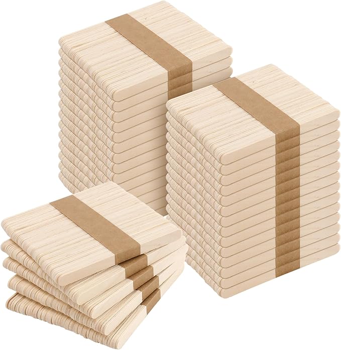 2000 Pieces Wood Craft Sticks, 4.5 Inch, Natural Color, Ice Cream Wooden Sticks for DIY Crafts and Art Projects