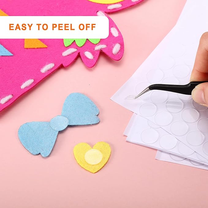 Zonon 1000 Pcs Double Sided Adhesive Dots Clear Glue Point Tape Stickers Balloon Glue Round Mini No Traces Adhesive Sticker Dot Sticker for Classroom Decor Craft DIY Office (0.47 Inch/ 12 mm)