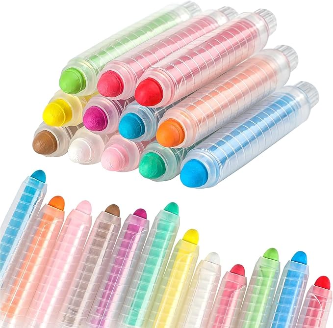 36 Pcs Dustless Chalk Colored twistable Chalk for Blackboard Doodling, Drawing, Writing, Colour Mixture
