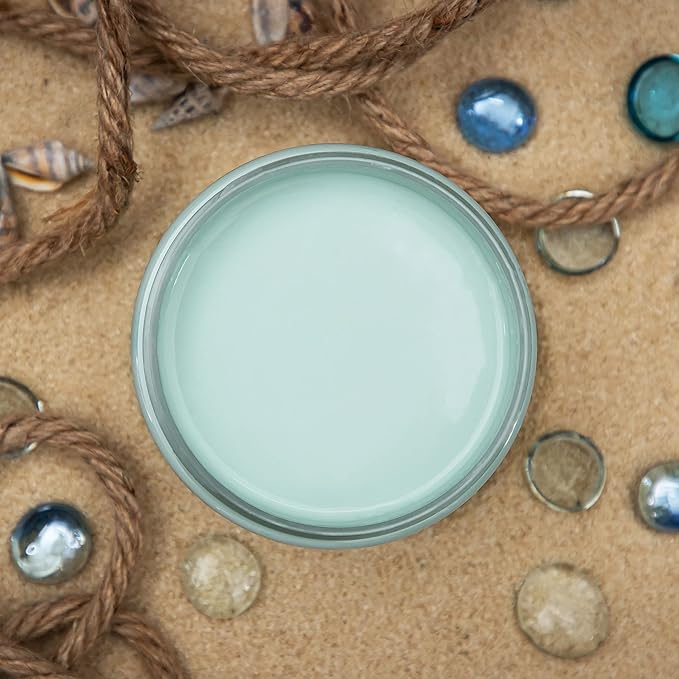 Dixie Belle Paint Company Chalk Finish Furniture Paint - Sea Glass (4oz) - Matte Pastel Blue/Green Chic Chalk Mineral DIY Furniture Paint