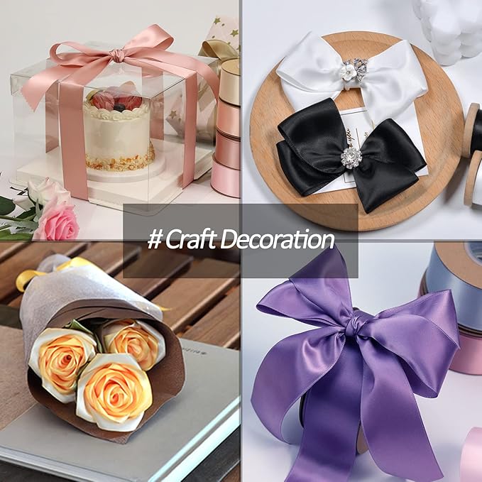 1-1/2" Wide x 100 Yards Single Faced Navy Blue Satin Ribbon, Royal Blue Ribbon Use for Bows Bouquet, Gift Wrapping, Wedding, Floral Arrangement (Navy Blue)