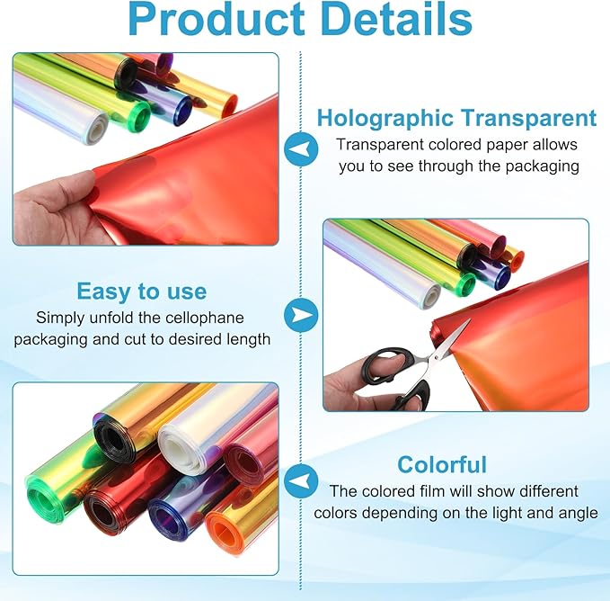 MECCANIXITY Holographic Clear PVC Vinyl Film Holographic PVC Fabric Waterproof Dichroic Film 12 x 48 Inch for Handbags Bows Earrings DIY Craft,Laser Purple