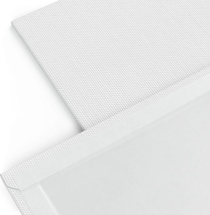 ARTEZA Canvases for Painting, Multipack of 28, 6 x 6, 8 x 8, 10 x 10, 12 x 12 Inches, Square Canvas Panels, 100% Cotton, 12.3 oz Gesso-Primed, Art Supplies for Acrylic Pouring and Oil Painting
