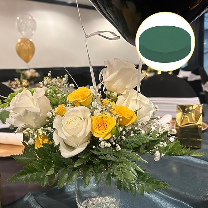 IHDYPPEW 10 PCS Floral Foam Blocks, 7 Inch Large Dry Round Green Floral Foam for Flower Arrangements, Perfect for Crafting, Floral Arranging, Weddings and Floral Creation