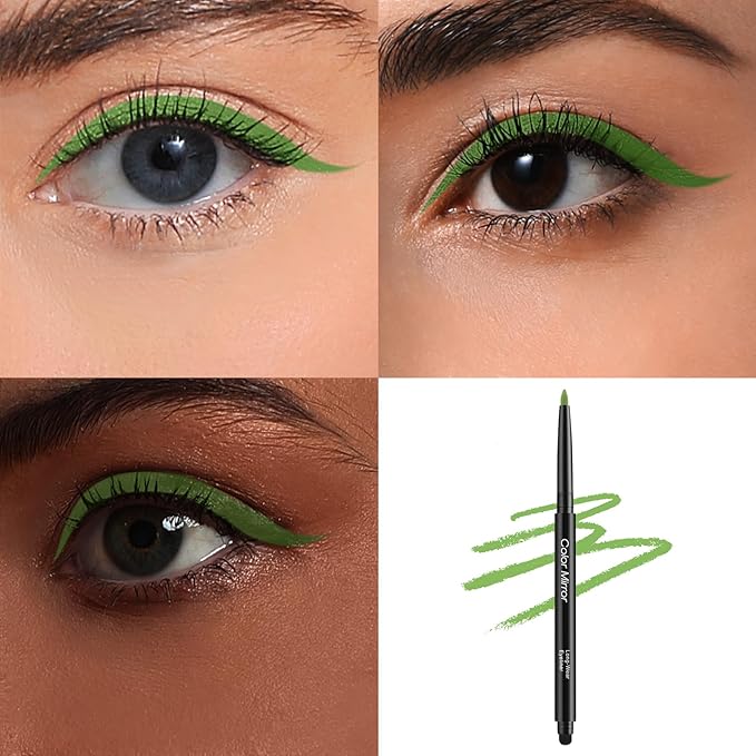 Smudge Proof Eyeliner, Waterproof Retractable Eye liner with Brush, Matte and Shimmer Eyeliner Pencil, Creamy Texture, Long lasting & Smooth(15 Wheatgrass Matte)
