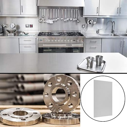 304 Stainless Steel Sheets Metal 10" x 17" x 1/64" (0.50MM) Inch 304 Stainless Steel Plates 24 Gauge Stainless Steel Shim Stock Plates Metal Sheets for Crafting, Stovetop, Snow Frosted Surface