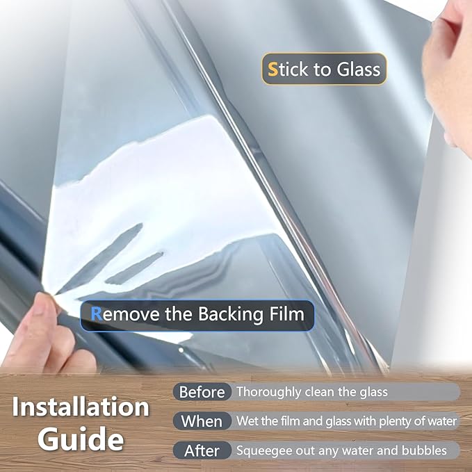 LEMON CLOUD One Way Window Privacy Film See Out Not in Reflective Mirror UV Window Cling Sun Blocking Heat Control Glare Control with Tools,29.5 Inch x 157.4 Inch