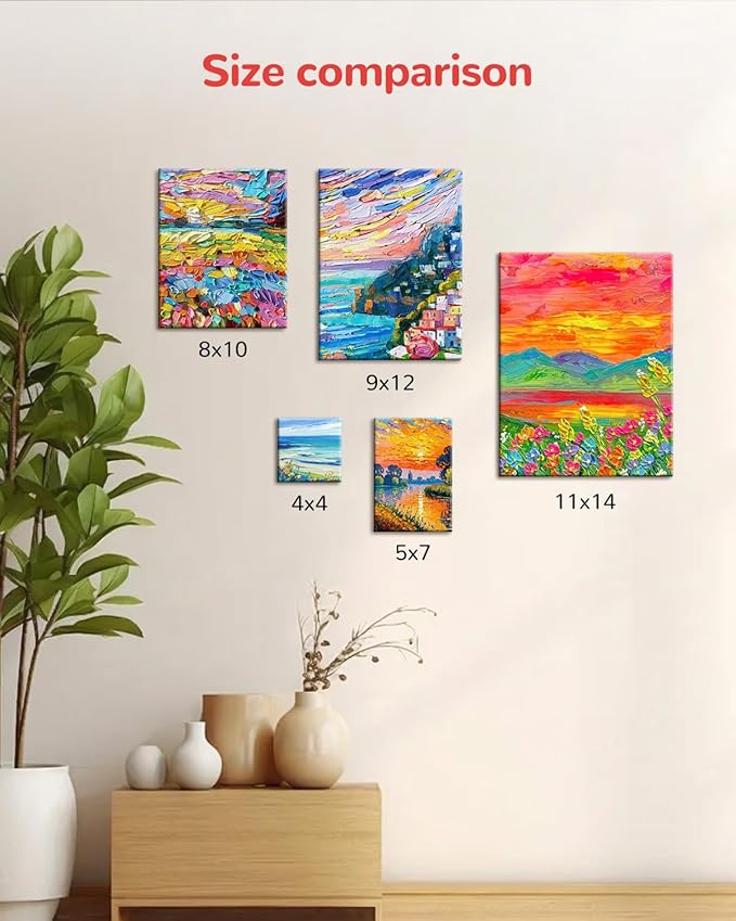 4x4inch Mini Canvas for Painting 40 Pack Small Canvas Boards Primed Acid Free for Oil, Watercolor, Acrylic Paint