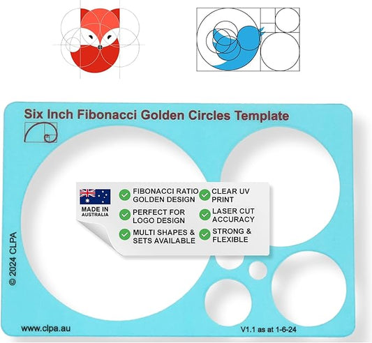 Circle Stencil Template for Drawing and Drafting: A Fibonacci-Inspired Circle Template for Drawing Tool for Artists Allows The Simple Application of The Golden or Divine Ratio for Artistic Design