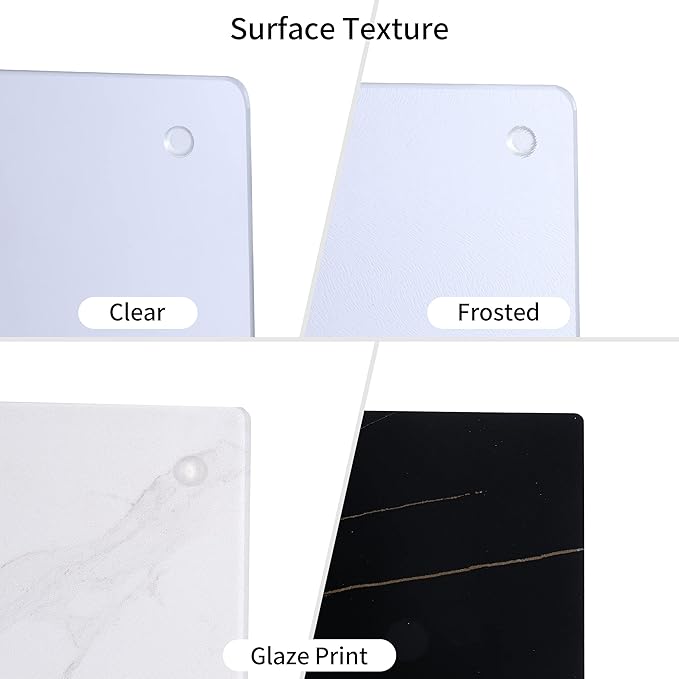 Murrey Home Glass Cutting Board for Kitchen Counter, Tempered Glass Chopping Boards Dishwasher Safe, Small Clear Countertop Tray, Scratch Resistant, Heat Resistant, Non Toxic, Frosted, 20"x16"