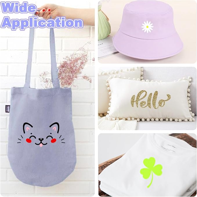 Blue Purple Glitter HTV Sparkly Heat Transfer Vinyl – 12 Pcs 12x10Inch Iron-On Vinyl Sheets for T‑Shirts & DIY Craft Gifts, Easy to Cut & Weed, No‑Flake & Washable, Work with All Cutter Machines
