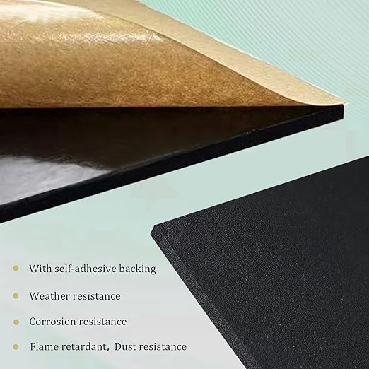 4 Pieces Adhesive Foam Padding 1/2 in Thick X 6 in X 6 in, Anti Vibration Pads, Closed Cell Foam Pads for Anti-Slip, Shock Absorption