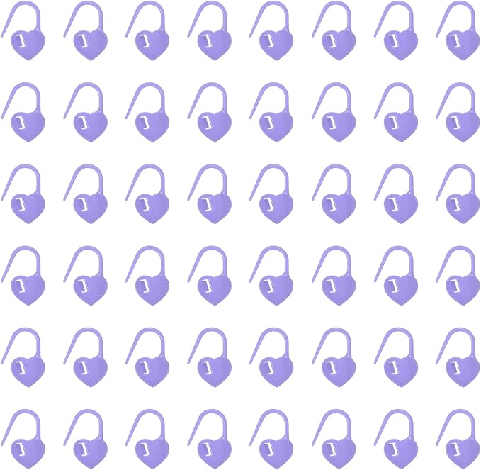 uxcell 200pcs Stitch Markers for Crocheting, Heart Shaped Crochet Marker Needle Clip Counter for Knitting Clothing Tag DIY Craft,Purple