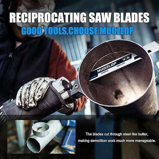 25 Pack 6 inch Reciprocating Saw Blades Set,14/18 TPI High Carbon Saw Blades, Metal Saw Blades with Organizer Case (25, 14/18TPI/150mm)