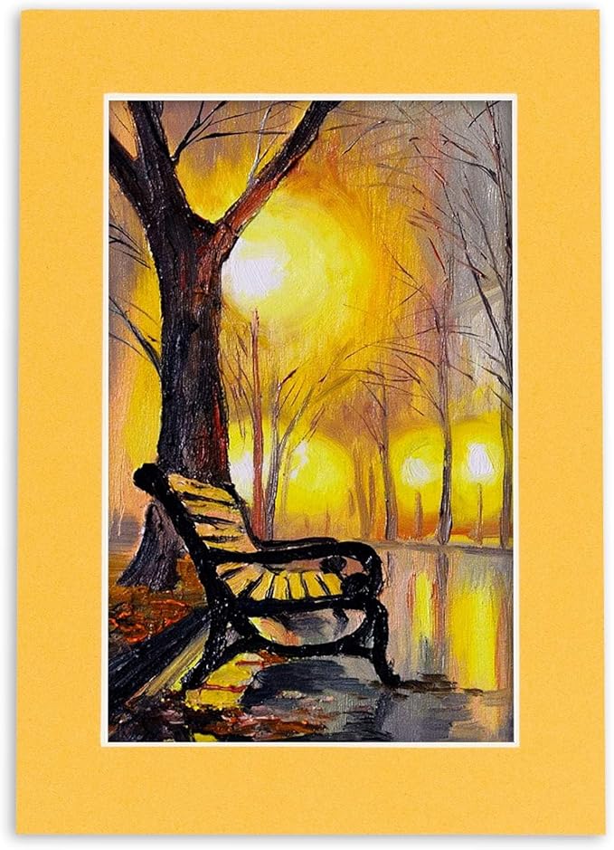 Pack of 25 Acid Free 11x14 Mats Bevel Cut for 8.5x11 Photos - Topaz Orange Precut Matboards For Pictures, Photos, Framing - 4-ply Thickness