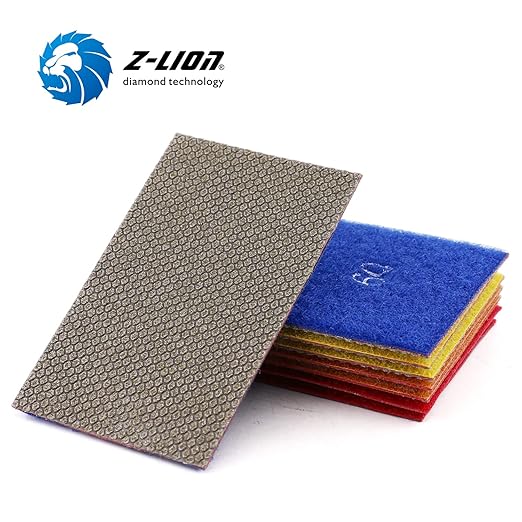 Z-Lion Diamond Abrasive Paper Sheets 120 Grit Diamond Sandpaper Nylon Back for Grinding Stone Glass Ceramic(1 Pcs)