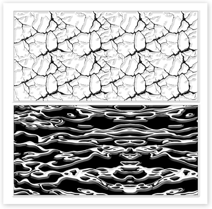 CHGCRAFT Natural Texture Polymer Clay Texture Sheets Cracks Water Pattern Silicone Texture Stamp Clay Modeling Pattern Pad Texture Sheets for Polymer Clay Making Earrings Jewelry