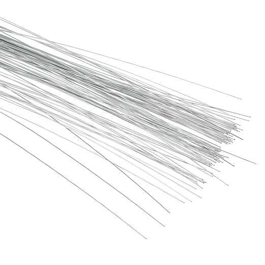 PATIKIL 26 Gauge 16" Floral Stem Wire, 100 Pcs Paper Wrapped Iron Artificial Flower Stem Accessories for DIY Bouquet Stem and Craft Decoration, Silver