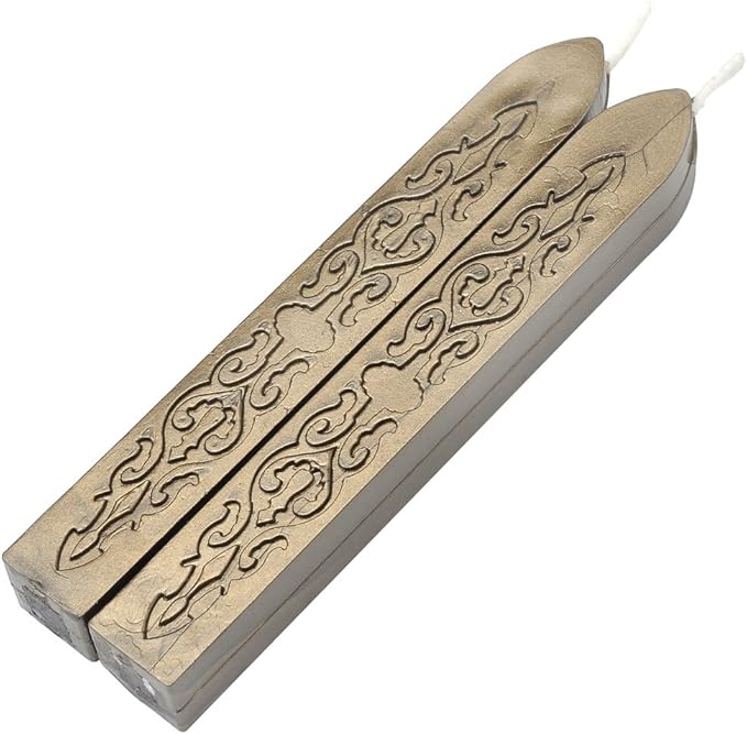 Yoption Sealing Wax Sticks with Wicks Antique Fire Manuscript Sealing Wax for Wax Seal Stamp (Bronze)
