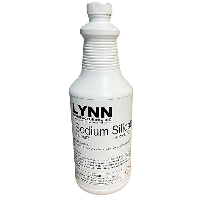 High Temperature Adhesive, 2000F Rated, Sodium Silicate, Water Glass, 40% Solution, 32oz Bottle, 5603