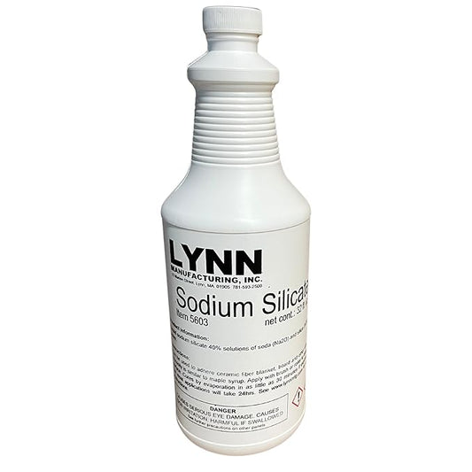 High Temperature Adhesive, 2000F Rated, Sodium Silicate, Water Glass, 40% Solution, 32oz Bottle, 5603