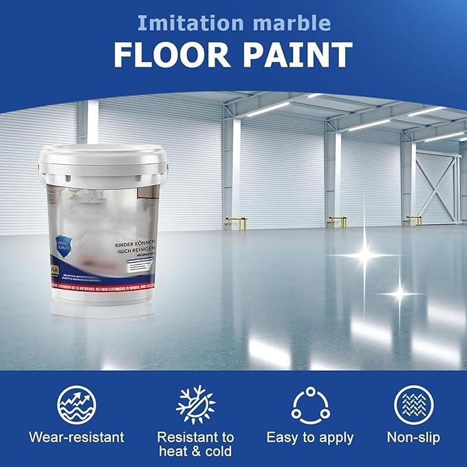 Epoxy Floor Paint, Epoxy Colored Sand Floor Paint, High-Gloss Marble Effect Self-Leveling Coating, Waterproof, Non-Slip, Ultra-Durable for Garage, Basement, Wood Floors (Pink,11 lb)