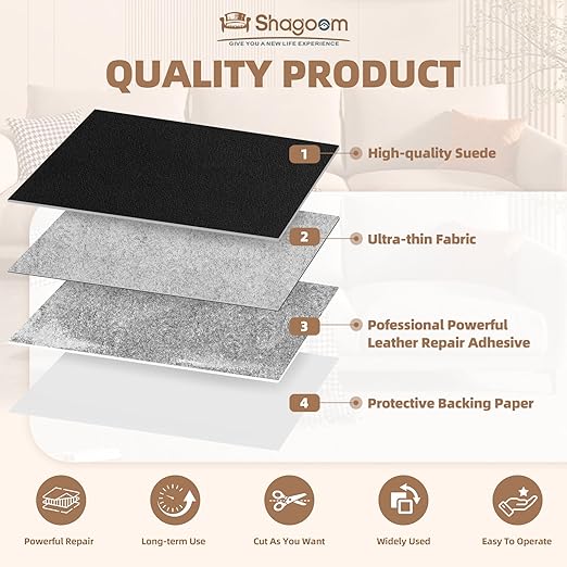Suede Repair Patch, Large Fabric Repair Tape, Self-Adhesive Patches for Furniture, Couch, Sofa, Car Interior, Shoes, Hand Bag, Clothing (Coffee, 3.5X79 Inch)