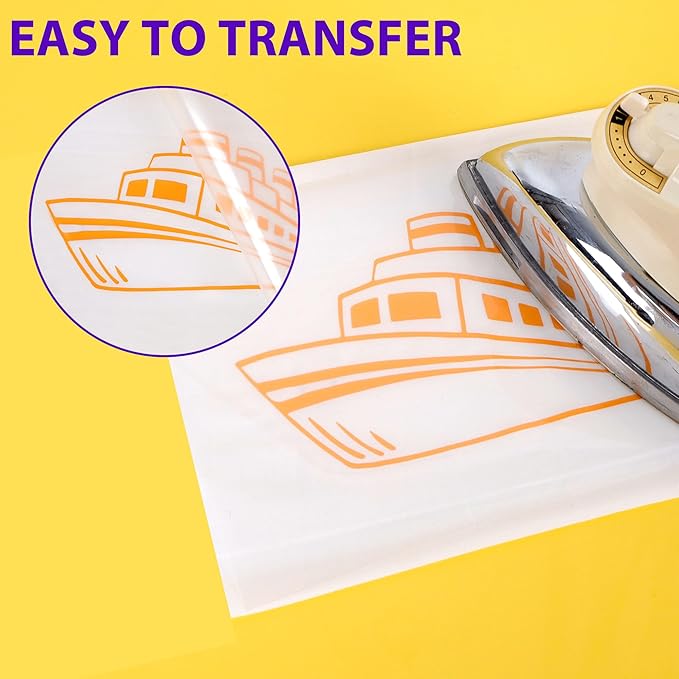 RENLITONG Yellow Orange Iron on Vinyl 12Inch by 20ft Roll HTV Heat Transfer Vinyl for T-Shirt HTV Rolls for All Cutter Machine - Easy to Cut & Weed for Heat Transfer Design