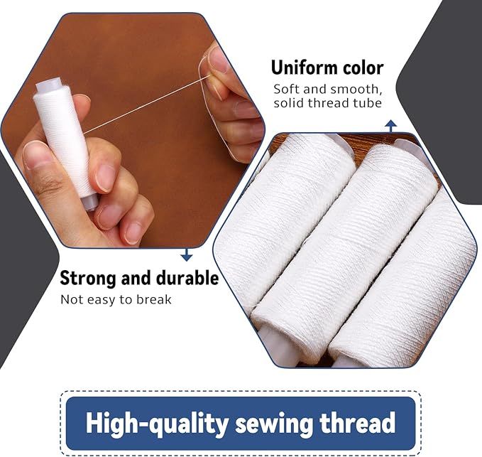 Bupete 12 Rolls Thread for Sewing, 200 Yards Each Roll Sewing Thread, Polyester Threads for Sewing Machine Embroidery Hand Stitching
