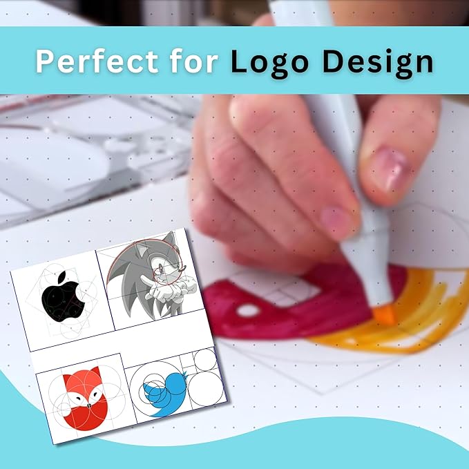 6" Square Stencil Template for Drawing and Drafting: A Fibonacci-Inspired Square Drawing Tool for Artists Allows The Simple Application of The Golden or Divine Ratio for Artistic Design