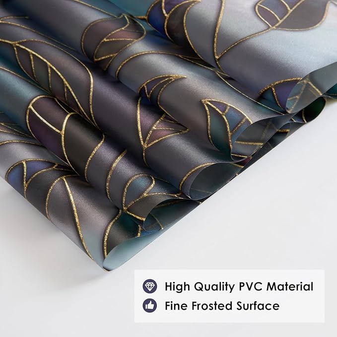 DKTIE Window Privacy Film Frosted Glass Static Cling UV Sun Blocking Heat Control Window Tint Day and Night Insulation Home Bathroom Door Decorative (S166, 29.5'' x 118.1'')