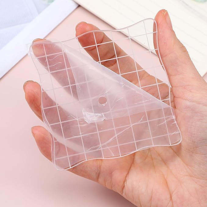7PCS Acrylic Stamp Block, Clear Stamping Blocks Tool Acrylic Blocks for Stamping Decorative Stamp Blocks Square Display Block Set Props for DIY Crafts Making