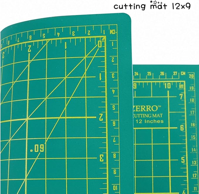 ZERRO Cutting Mat, Self Healing Rotary Cutting Mat 12" x 9" Professional Double-Sided Thick Non-Slip Mat for Quilting Sewing Crafts Art Projects (A4)