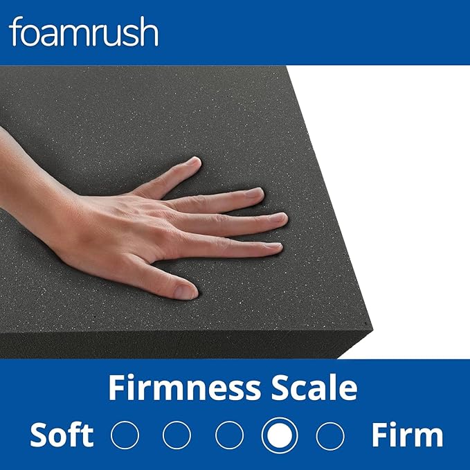 FoamRush 11" x 24" x 24" Charcoal High Density Upholstery Foam Cushion (Upholstery Sheet, Foam Padding, Seat Replacement, Chair Cushion Replacement, Square Foam, Wheelchair Seat Cushion) Made in USA