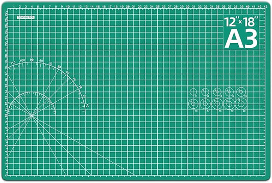 DIYSELF Cutting Mat - 12in18in, Self Healing, Double Sided, A3, Rotating, Ideal for Crafts, Sewing, Quilting