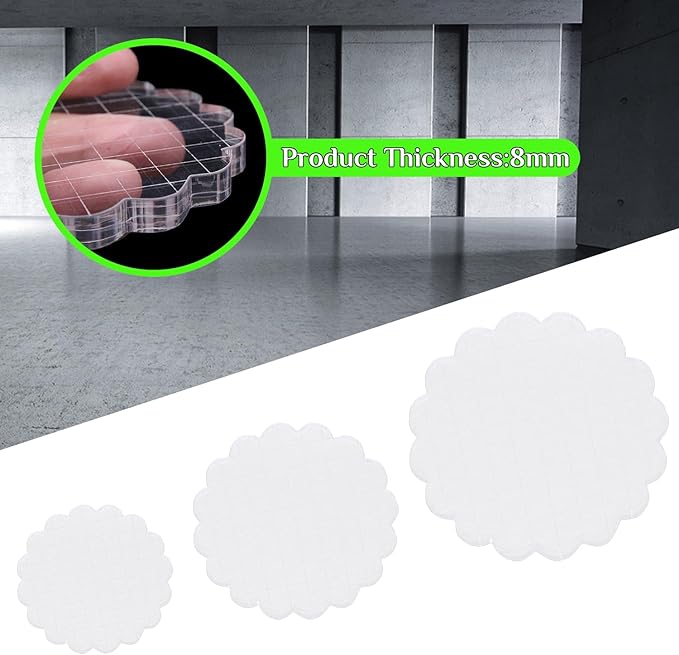 3 Pieces Acrylic Stamp Blocks Set, Sector Clear Stamping Blocks Tools Set With Grid Lines for Scrapbooking Crafts Making