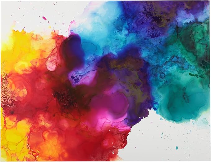 Alcohol Ink - Jewel Set, 7 Pieces | 10 Sheets 9x12 Multimedia Paper | Fast-Drying, Permanent, Transparent Alcohol Inks for Gloss Paper, Glass, Metal | 25 ml Bottles