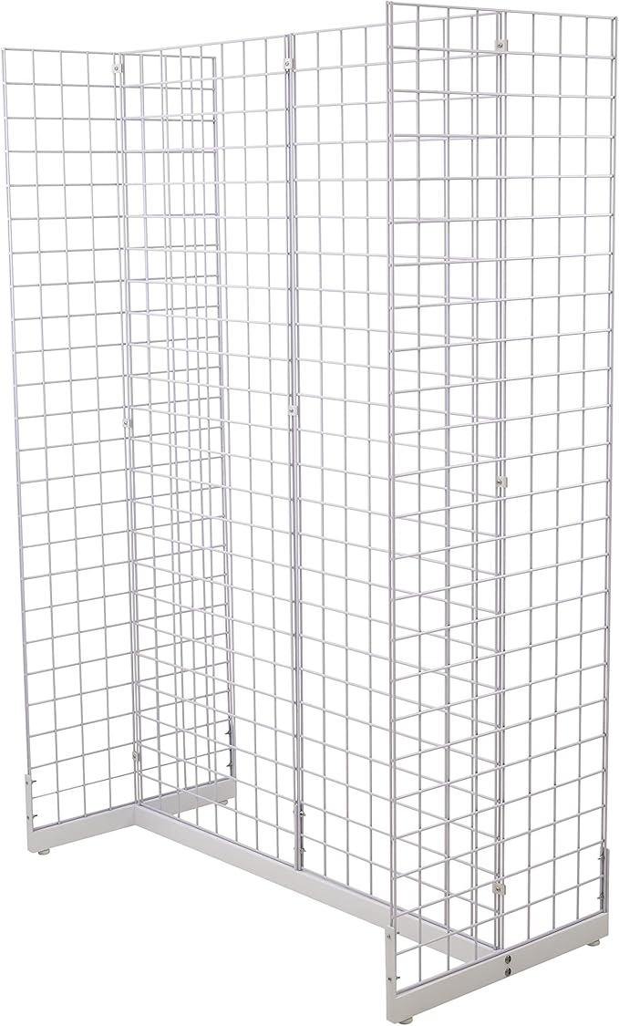 Gridwall Joining Clip Connectors for Grid Panels, Powder-Coated or Chrome Plated Steel (Quantity 10) (10, White)