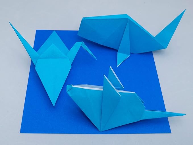 [Taro's Origami Studio] Standard 6 Inch One Sided 20 Colors 65 Sheets Square Easy Fold Premium Japanese Paper for Beginner (Gold and Silver Included) Made in Japan