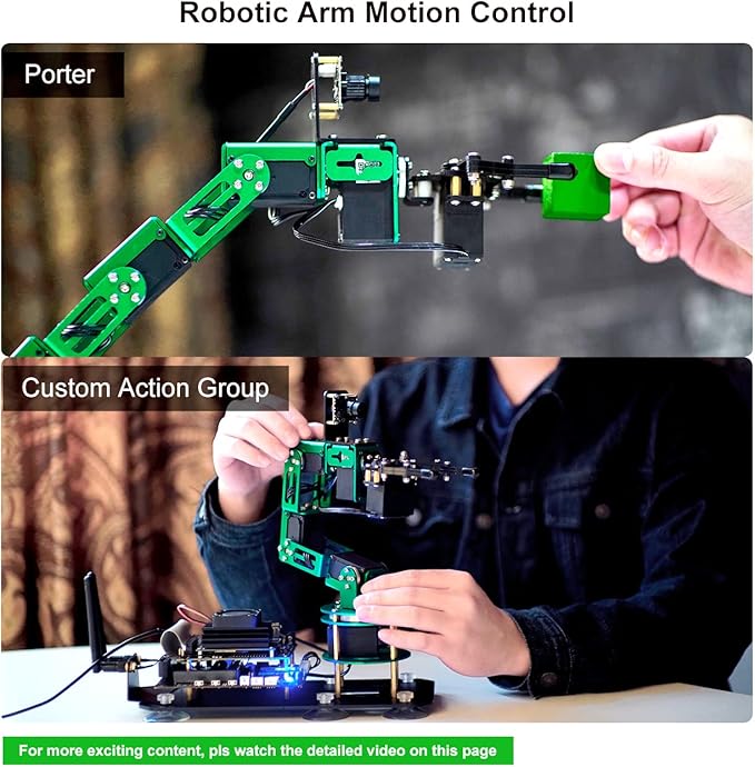 Yahboom Robot Arm for Jetson Nano 4GB 6-DOF AI Robotic Hand for Adults App Controlled ROS Programmable Open Source Robotics with Camera Visual Identity (with Jetson Nano B01)