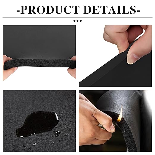 Adhesive Foam Roll Neoprene Sponge Foam Sheet Roll Closed Cell Insulation Closed Cell Foam Sheet Soundproof Foam Padding (Black, 12x59x1/2 Inches)