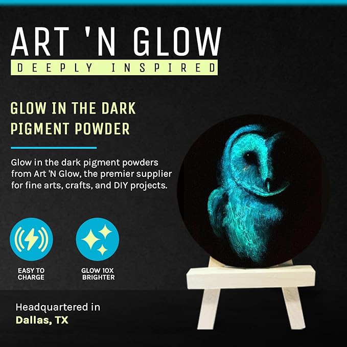 Glow in The Dark Pigment Powder - Neutral and Fluorescent Color for Art Painting, Fine Art, Nail Art Paint, and DIY Crafts - Long Lasting, 10+ Color Options - Fluorescent Green - (12 Grams/ .42oz)