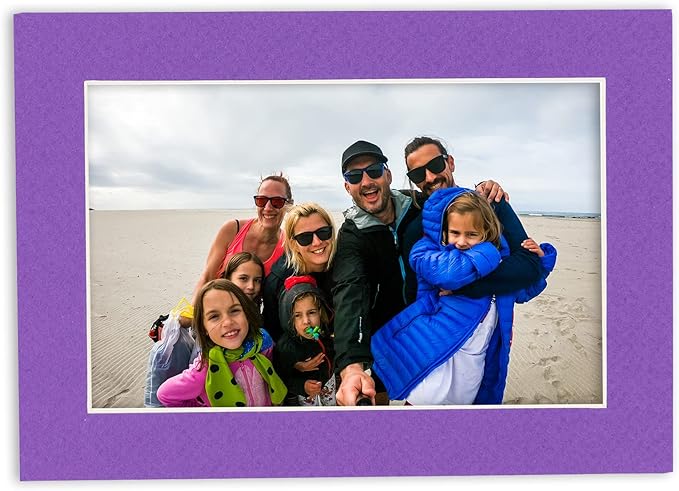11x14 Mat for 8.5x11 Photo - Precut Purple Picture Matboard for Frames 11 x 14 Inches - Bevel Cut Matte to Display Art 8.5 x 11 Inches - Acid Free Pack of 10 MATS with Backing Boards & Clear Bags