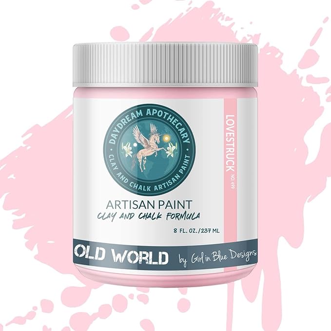 Daydream Apothecary Premium Chalk Style Paint for Furniture, Home Décor, Wood, DIY Interior Projects, Quick Dry, No Prep or Prime Needed, Matte Lite Pink - 8oz