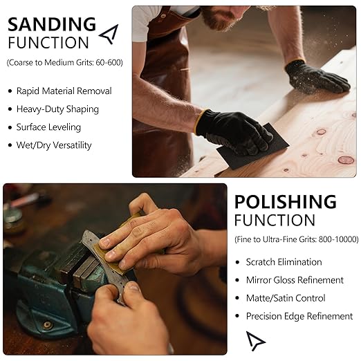 Sandpaper Assortment 80-5000 Grit, 51 Sheets, 9 x 3.6 Inch Wet Dry Sand Paper, Hand Sanding Sheets for Wood Metal Automotive Sanding and Polishing