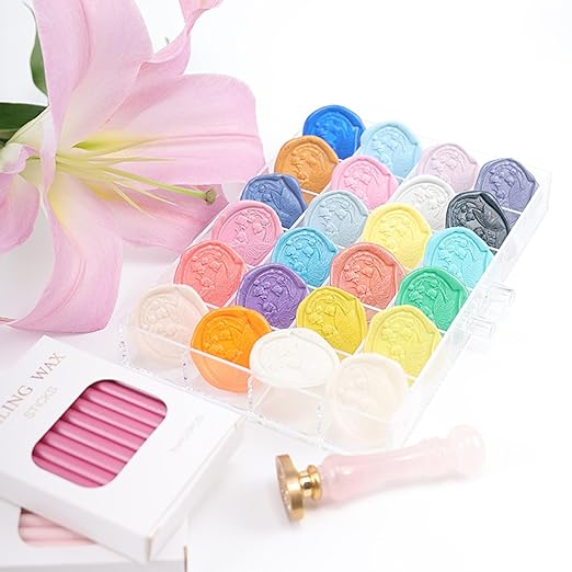 Pearl White Wax Seal Sticks, ONWINPOR 20pcs Glue Gun Wax Sealing Sticks for Wax Seal Stamp, Mini Glue Gun Wax Seal Sticks Suit for 0..28'' Glue Gun (Pearl White)